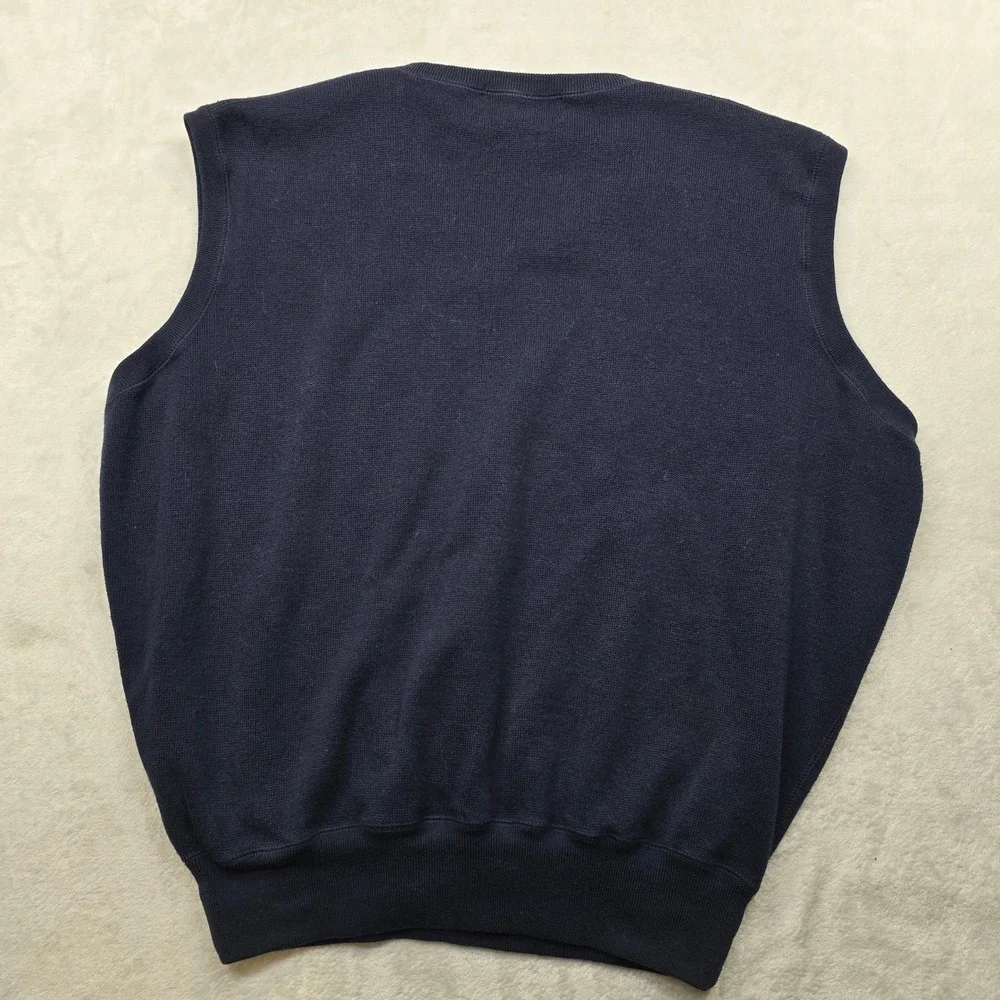 Polo Golf Ralph Lauren Sweater‎ Vest Mens XL Navy Blue 100% Cotton V Neck